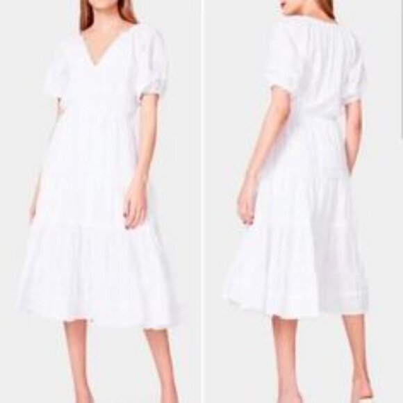 Betsey Johnson Snow White Speckled Lined Tiered X-Small Dress - Picture 1 of 10